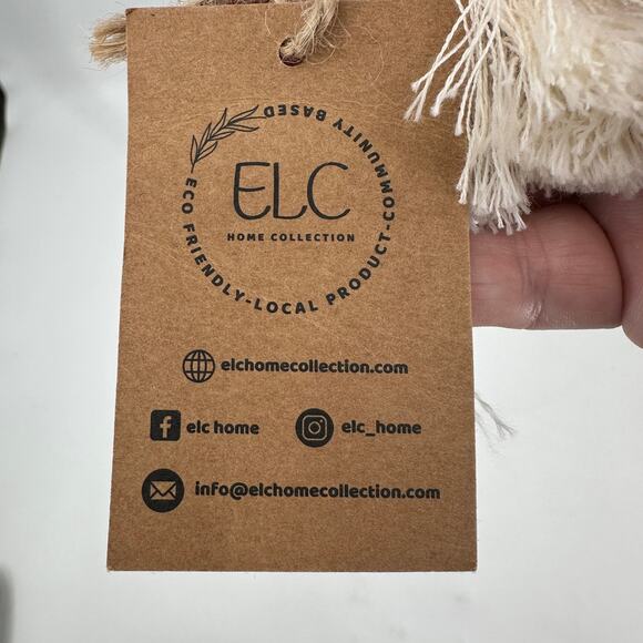 ELC Home Table Runner White Black Handcrafted Boho Table Top Decor 53"Lx20.5"W - Picture 4 of 5